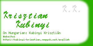 krisztian kubinyi business card
